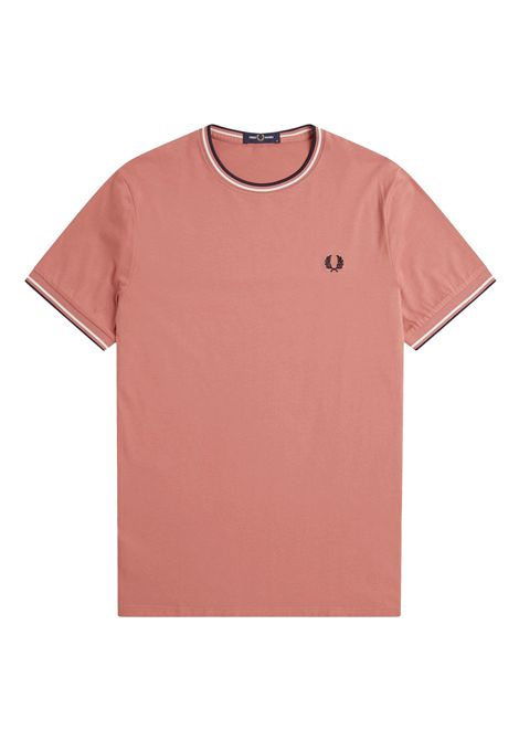 Fred Perry Twin Tipped Tee Putty Pink Ecru Navy Blue Men FRED PERRY | T-shirt | M1588-Y63